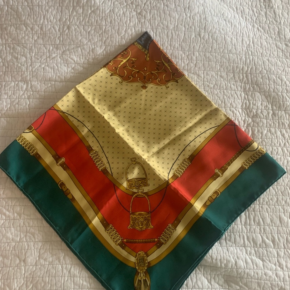 La Tour D’argent Rare late 80s Scarf- Never Worn, French Silk Generous 35x35